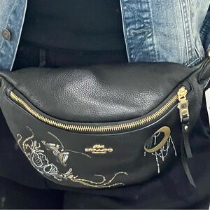Coach Black Leather Belt Bag
